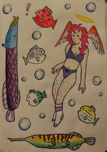 girl and wii fish